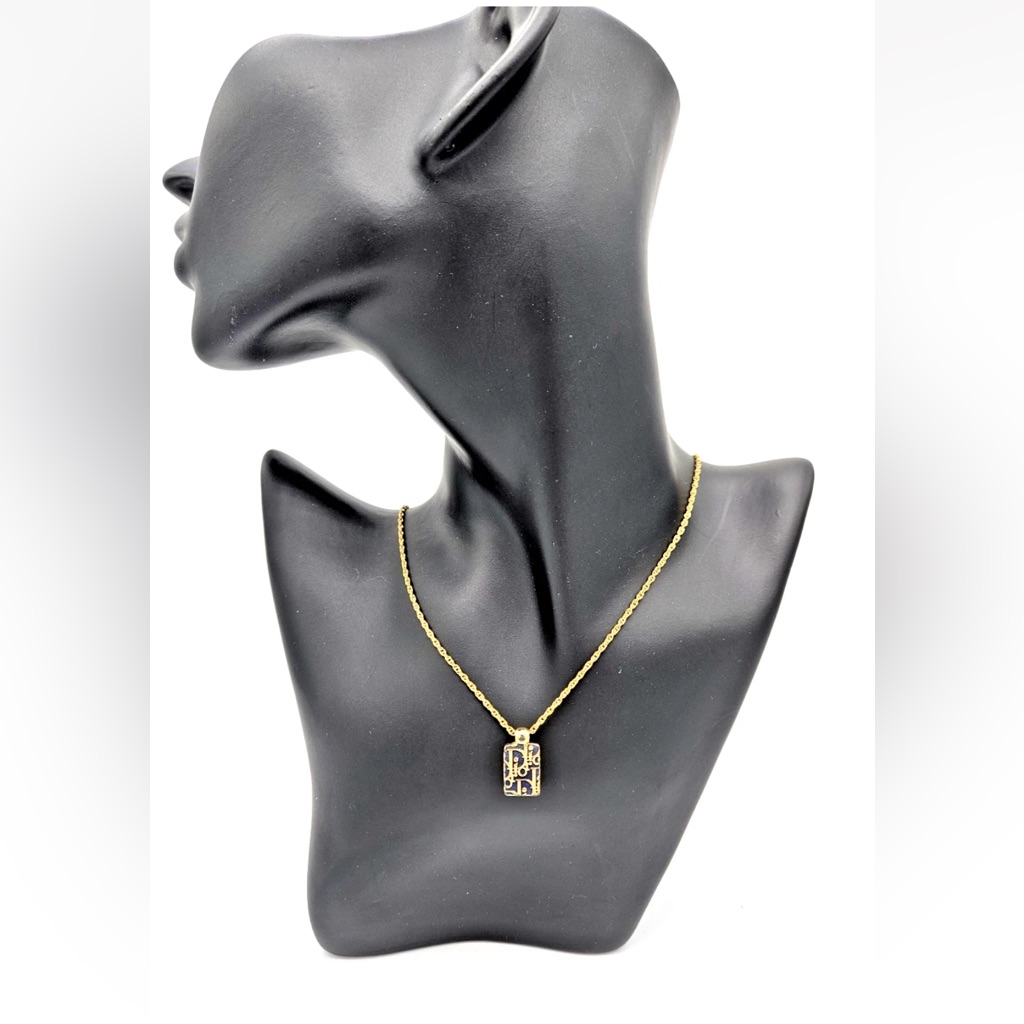 Dior Gold Necklace With Black Pendant 1750$
